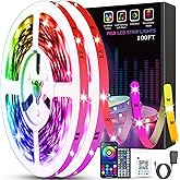 Tenmiro Led Lights for Bedroom 100ft (2 Rolls of 50ft) Music Sync Color Changing Strip Lights with Remote and App Control RGB