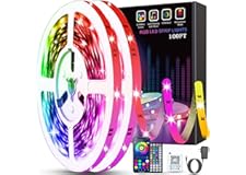 Tenmiro Led Lights for Bedroom 100ft (2 Rolls of 50ft) Music Sync Color Changing Strip Lights with Remote and App Control RGB