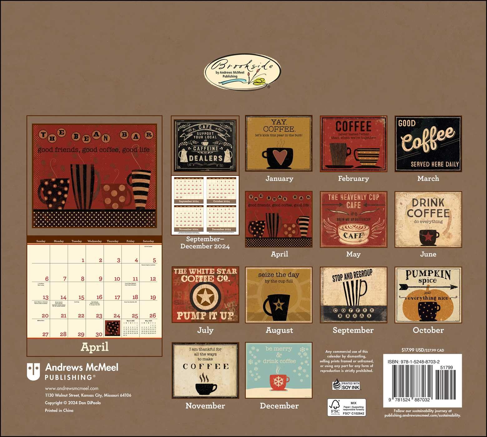 Coffee 2025 Deluxe Wall Calendar