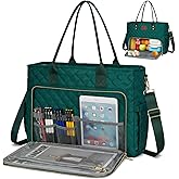 KKXIU Lunch Tote Bag for Teacher & Nurse, 15.6 Inch Laptop Tote with Insulated Lunch Box Pocket for Women