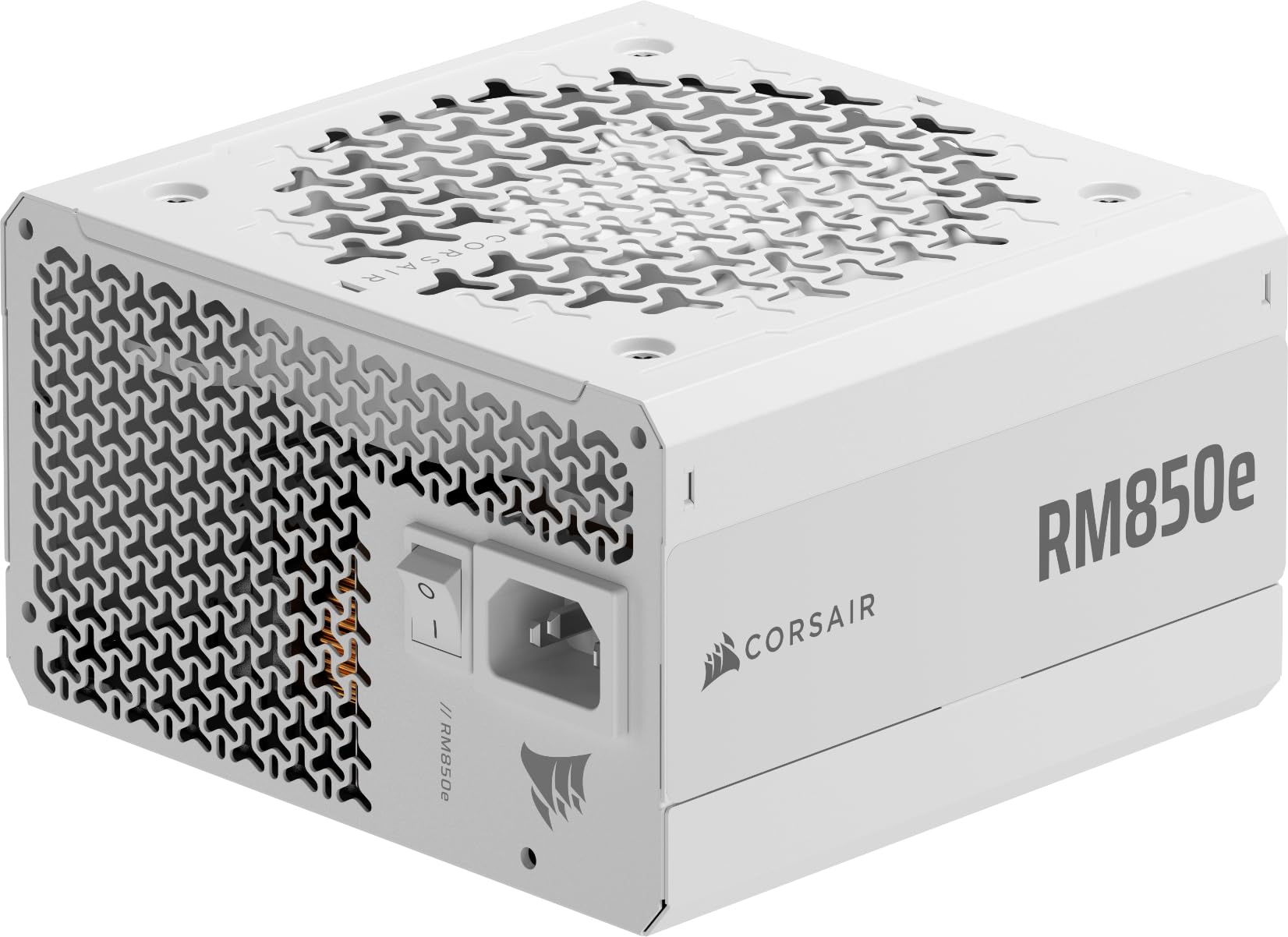 CORSAIR RM850e ATX 3.1 PCIe 5.1 Ready Fully Modular 850W Power Supply – 12V-2x6 Cable Included, Cybenetics Gold Efficiency, 105°C-Rated Capacitors, Modern Standby Mode – White Image CORSAIR RM850e ATX 3.1 PCIe 5.1 Ready Fully Modular 850W Power Supply – 12V-2x6 Cable Included, Cybenetics Gold Efficiency, 105°C-Rated Capacitors, Modern Standby Mode – White Image