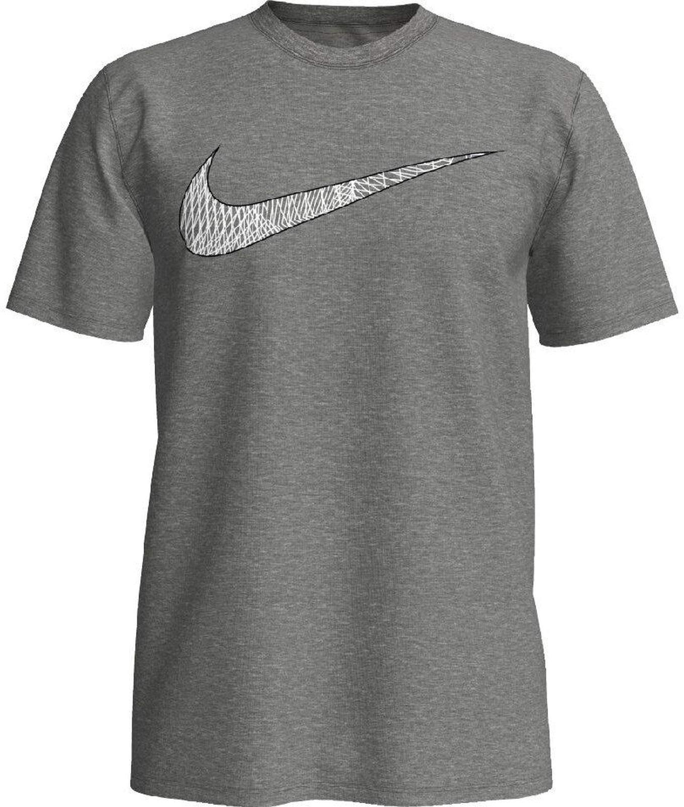 NIKE Dry Leg Swoosh Fill SSNL T-Shirt Men's T-shirt, Dk Grey Heather, XX-Large