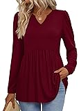 Long Sleeve Shirts for Women 2025 Trendy Peplum
