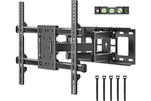 BONTEC Full Motion TV Wall Mount for 37-84 Inch TVs, Hold up to 132lbs, Max VESA 600x400mm, Swivel Tilt Dual Arms, Adjustable Viewing Angle, Fits 16" Wood Studs, Easy Assembly