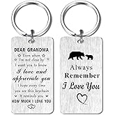 Jzxwan Grandma Gifts from Grandkids, Best Grandma Birthday Valentines Day Keychain, I Love You Grandmother Gifts for Women, Appreciate Grandmother Key Chain Present