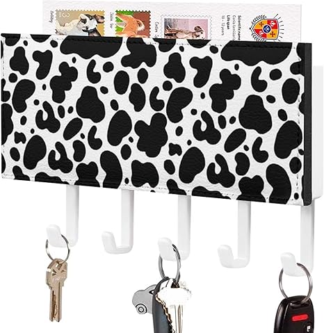 Amazon Co Jp キーフック 壁掛けフック 牛柄 牛スポット 壁掛け 鍵収納 鍵置き 5連 小物入れ 帽子 収納ラック 省スペース 玄関 おしゃれ 整理整頓 ウォールハンガー 壁取り付け式 掛けフック 壁フック Diy 工具 ガーデン