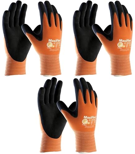 PIP 3 Pack MaxiFlex Ultimate Hi-Vis Orange Work Gloves 34