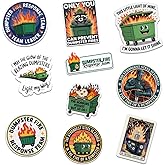10 Pcs Dumpster Fire Stickers Pack – Funny Meme Vinyl Decals for Laptop, Water Bottle, Scrapbook, Dumpster Fire Response Team Humor Sticker Set, Sarcastic Gift