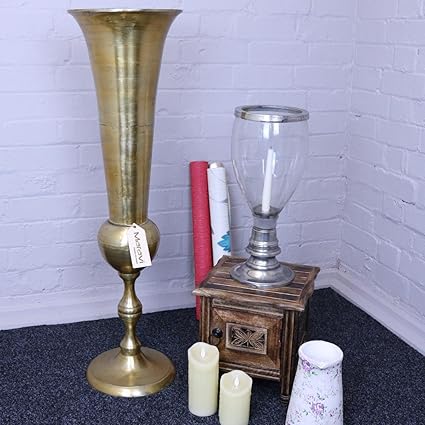 Amazon Com Balnau Decorative Floor Vase Antiqued Brass Home