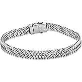Metro Jewelry Stainless Steel Ion Plated Foxtail Chain Bracelet for Men - 8.5 Inches Long Bracelet - 12 mm Wide with Push Lock Clasp