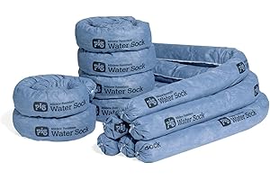 Pig Mildew-Resistant Absorbent Sock | Water Absorbing Snake | 3" W x 4' L | Absorbs up to 1 gal per Sock | 12 Count | PIG105-BL