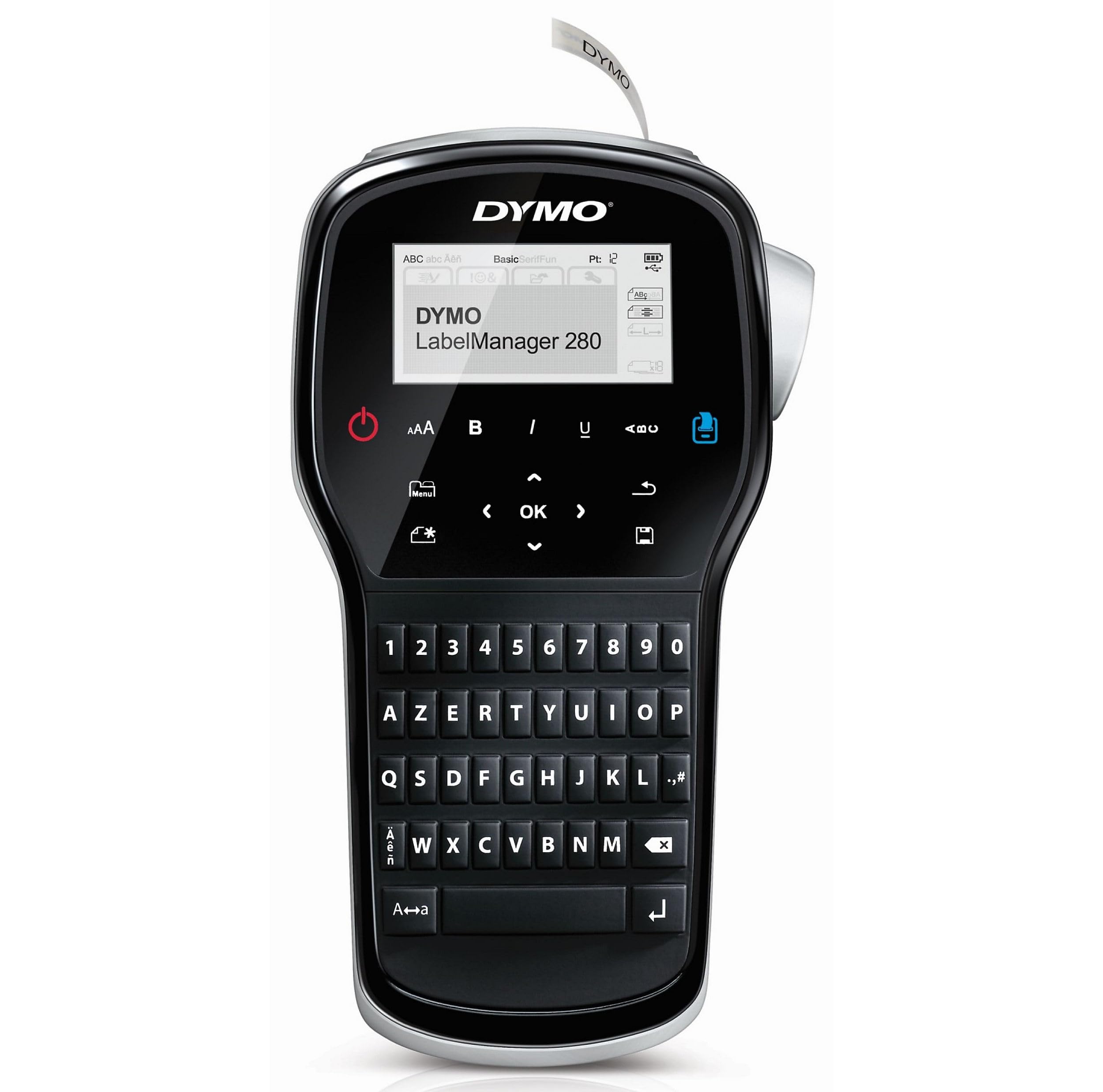 Dymo Portable Label Maker Labeller LM 280 black / silver, AZERTY keyboard