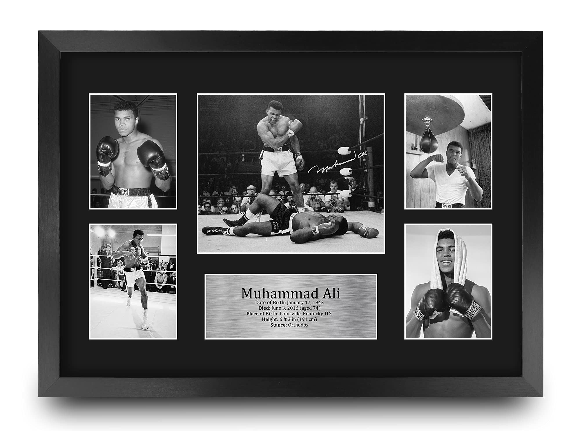 HWC Trading FR A3 Muhammad Ali Gifts Printed Signed Autograph Picture for Boxer Memorabilia Fans - A3 Framed