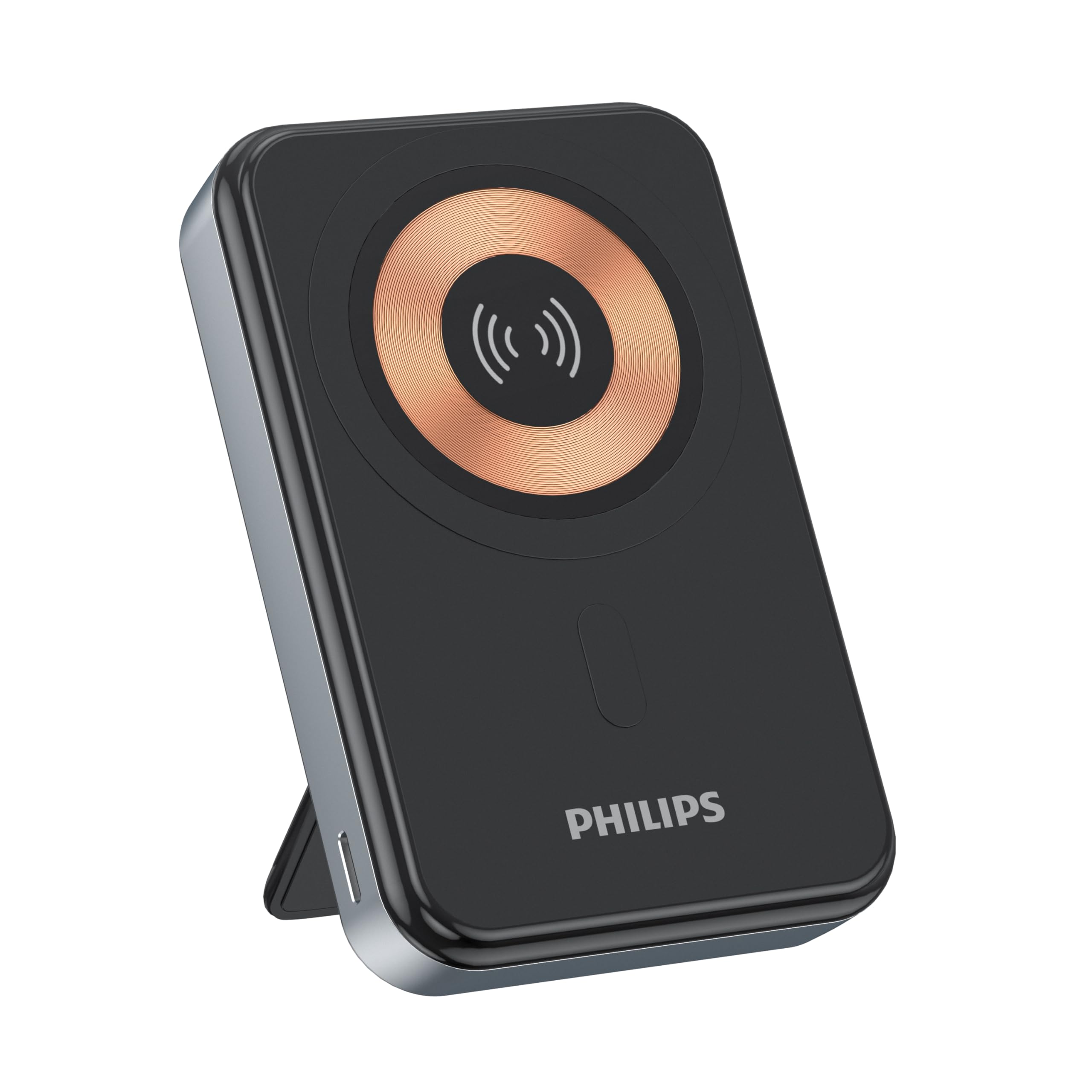 Philips マグネット式 10000mAh MagSafe ワイヤレスモバイルバッテリー 小型 携帯充電器 大容量 2台同時充電 パススルー機能/入出