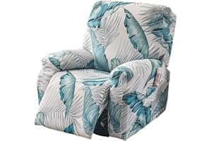 CRFATOP Printed Recliner Slipcover Stretch Reclining Chair Covers Non Slip 4 Pieces Recliner Sofa Slipcovers with Pocket Fitted Sofa Couch Cover Lazy Boy Chair Cover for Pet Kid Living Room,C19