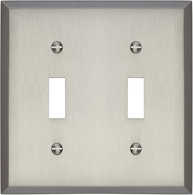 MAYKKE Graham Double Light Switch Cover 2 Toggle Premium Solid Brass
