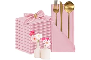 PESONLOOK 100 Pieces Satin Dinner Napkins 17 x 17 Inch Oversized Square Table Napkins Washable Soft Dinner Napkins for Wedding, Parties,Banquet,Restaurant Decoration (Rose Gold)