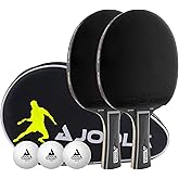 JOOLA Duo Pro Ping Pong Paddles Set of 2 - Professional Table Tennis Paddles, Three Advanced 3 Star Tournament Ping Pong Balls and Carrying Case - Advanced Table Tennis Rackets
