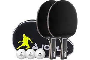 JOOLA Duo Pro Ping Pong Paddles Set of 2 - Professional Table Tennis Paddles, Three Advanced 3 Star Tournament Ping Pong Balls and Carrying Case - Advanced Table Tennis Rackets