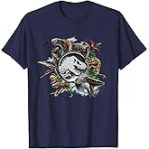 Jurassic World Rebirth Circle Logo Dinosaurs T-Shirt