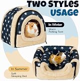 Pantula Warm Guinea Pig Bed House Cave Cozy Hideout Blue Star view 4