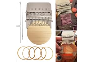 Rumexeng Small Weaving Loom, Wooden Speedweve Darning Loom Type Weave Tool, Convenient DIY Darning Machine for Mending Jeans and Clothes Quickly and Easily, Makes Beautiful Stitching (14 Hooks)