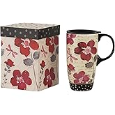 Topadorn 17 oz Tall Ceramic Travel Mug Coffee Cup with Sealed Lid Latte Mug, Perfect for Coffee and Tea, Holiday Gift Her Him