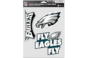 WINCRAFT NFL Philadelphia Eagles Decal Multi Use Fan 3 Pack, Team Colors, One Size