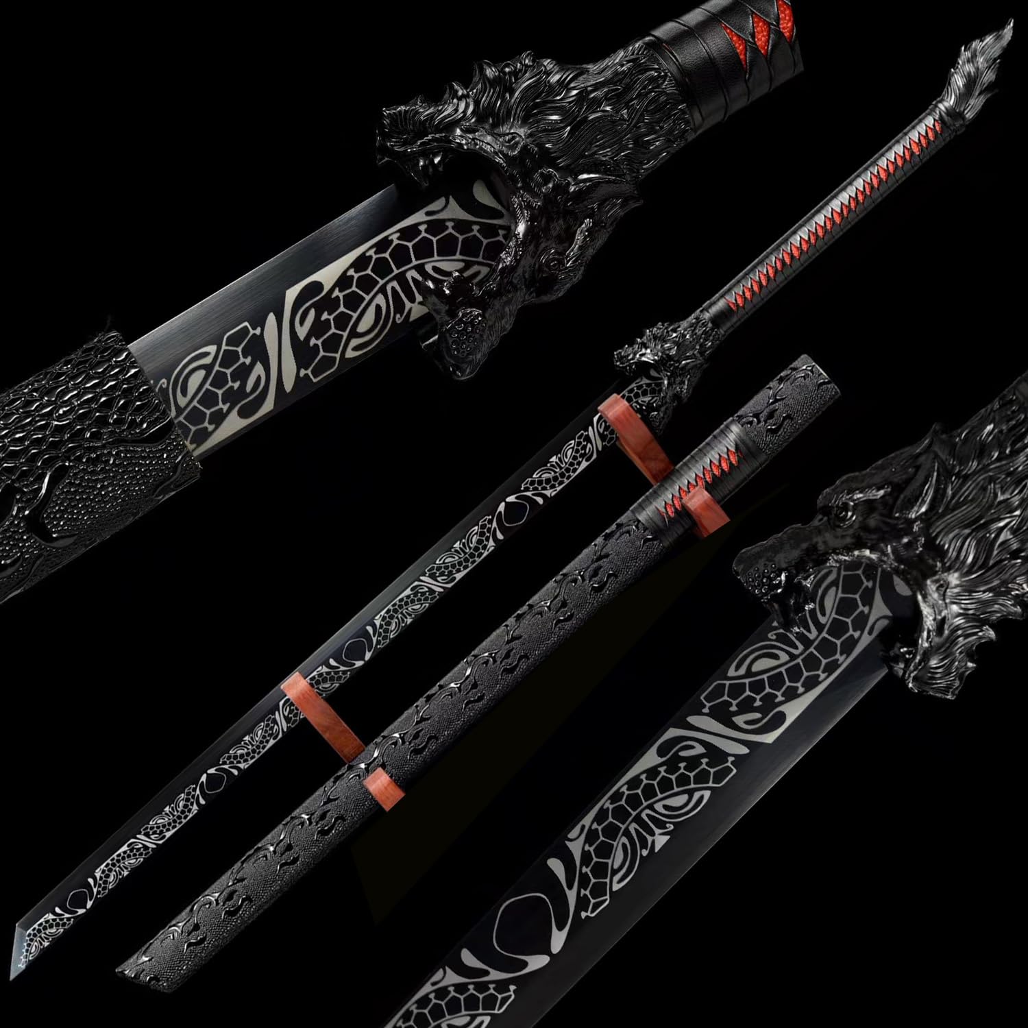 HERO SWORD Battle Ready Black Dragon Sword,Broadswords,Chinese