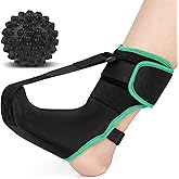Plantar Fasciitis Night Splint Sock with Massage Ball for Plantar Fasciitis Relief, Soft & Comfortable Foot Brace for Achilles Tendonitis Heal Spur Foot-drop Flat-arch for Women and Men, Large-Green