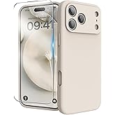 INGIDO for iPhone 17 Pro Case, Liquid Silicone Cover with Camera Protection Anti-Scratch Soft Microfiber Lining Shockproof Protective Phone Case for iPhone 17 Pro 6.3", Stone
