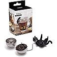 PELEG DESIGN Animal Tea Strainer, Cat, Stainless Steel, Catty, Tea Strainer, Tea Infuser, Black