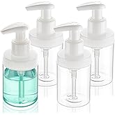 Cosywell Pump Bottle Dispenser 4oz/120ml 4 Pack Plastic Lotion Dispenser Bottles Wide Mouth Jar Style Empty Refillable Bathroom Shower Containers for Shampoo Conditioner Body Wash(Clear)