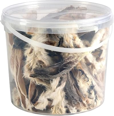 Hungry Pets Premium Rabbit Ears With Fur Dog Treats 5L Tub