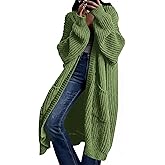 AUGCONE Women's Oversized Cardigans Sweater Long Coat Knit Fall Winter Cozy Outfits with Pockets
