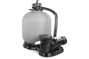 XtremepowerUS 4500GPH 19" Sand Filter with 1.5HP Above Ground Swimming Pool Pump Media System, 5-Way Valve Filter