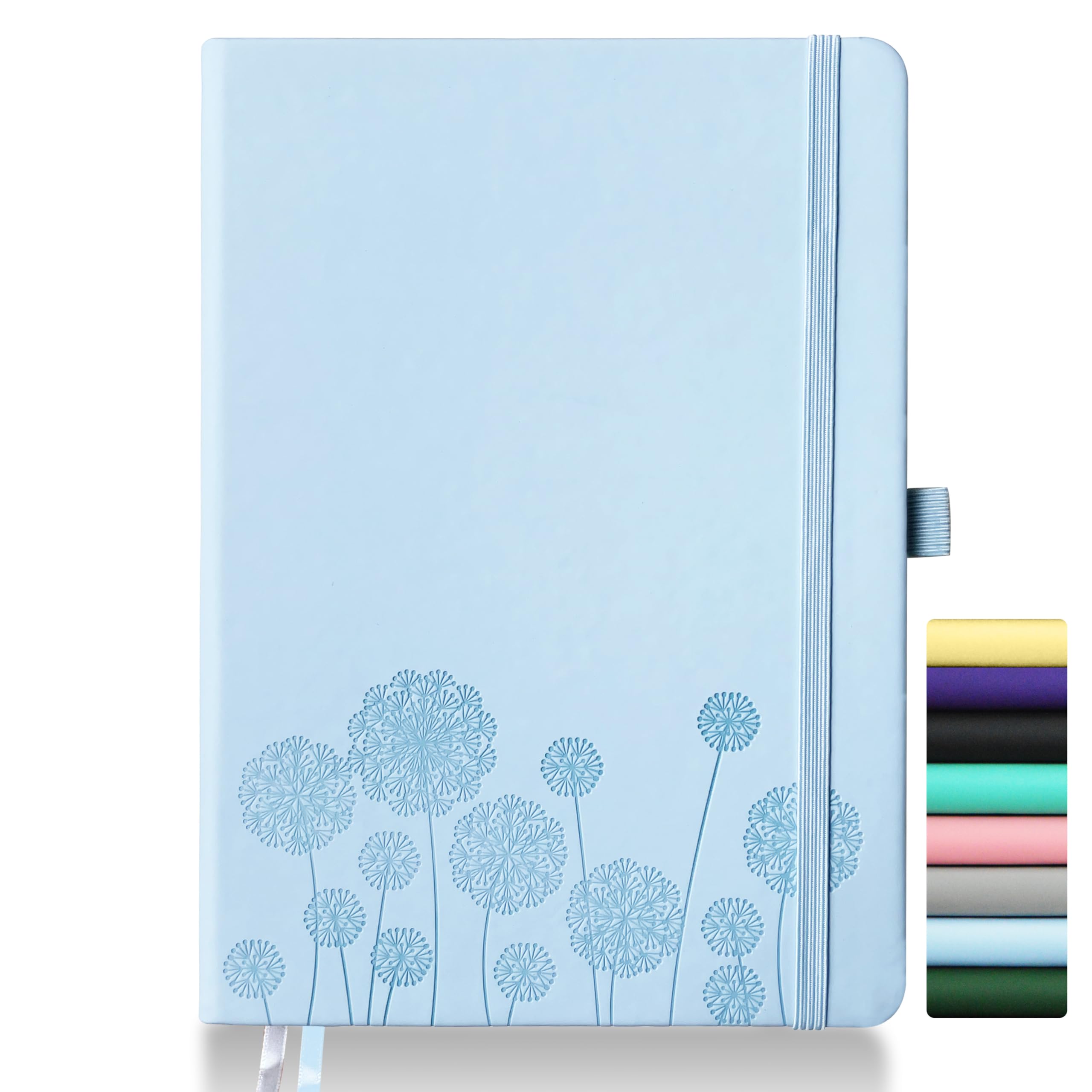 Mlife Notebook Journal for Women,A5 Hardcover Leather Journaling Notebooks for Work,200 Pages Travel Journal for Women Men with Pen Holder and Ribbon,5.78"×8.34"(Blue)