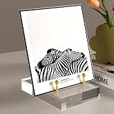 SVENJBB Acrylic Easel Display Stand with Adjustable Gold-Toned Pegs – Crystal Clear Acrylic with Floating Appearance, Ideal f