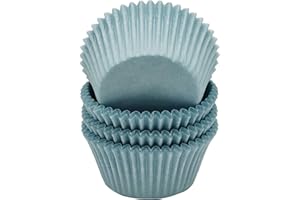 Mombake Premium Blue Greaseproof Cupcake Liners Muffin Paper Baking Cups Standard Sized, 100-Count