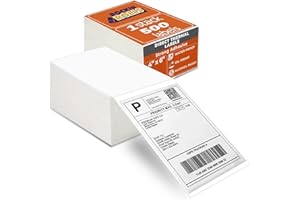 Rockin Rolls Direct Thermal Shipping Labels - Pack of 500-4x6 Thermal Labels Fanfold, Thick, Commercial Grade, Waterproof, Smudge Proof Mailing & Address Labels, Perforated & Strong Adhesive