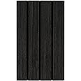 INNO STICKERS Black Oak Wood Slat Acoustic Decorative 3D Sound Absorbing Wall Panel Peel and Stick Wall Paneling, Sample