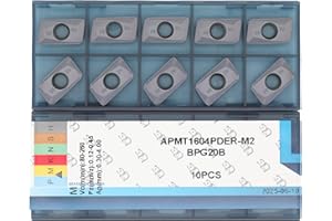 CDBP APMT1604PDER-M2 Carbide Milling Inserts for Shoulder Milling Steel, Stainless Steel & Cast Iron - R0.8mm, 10 Pcs