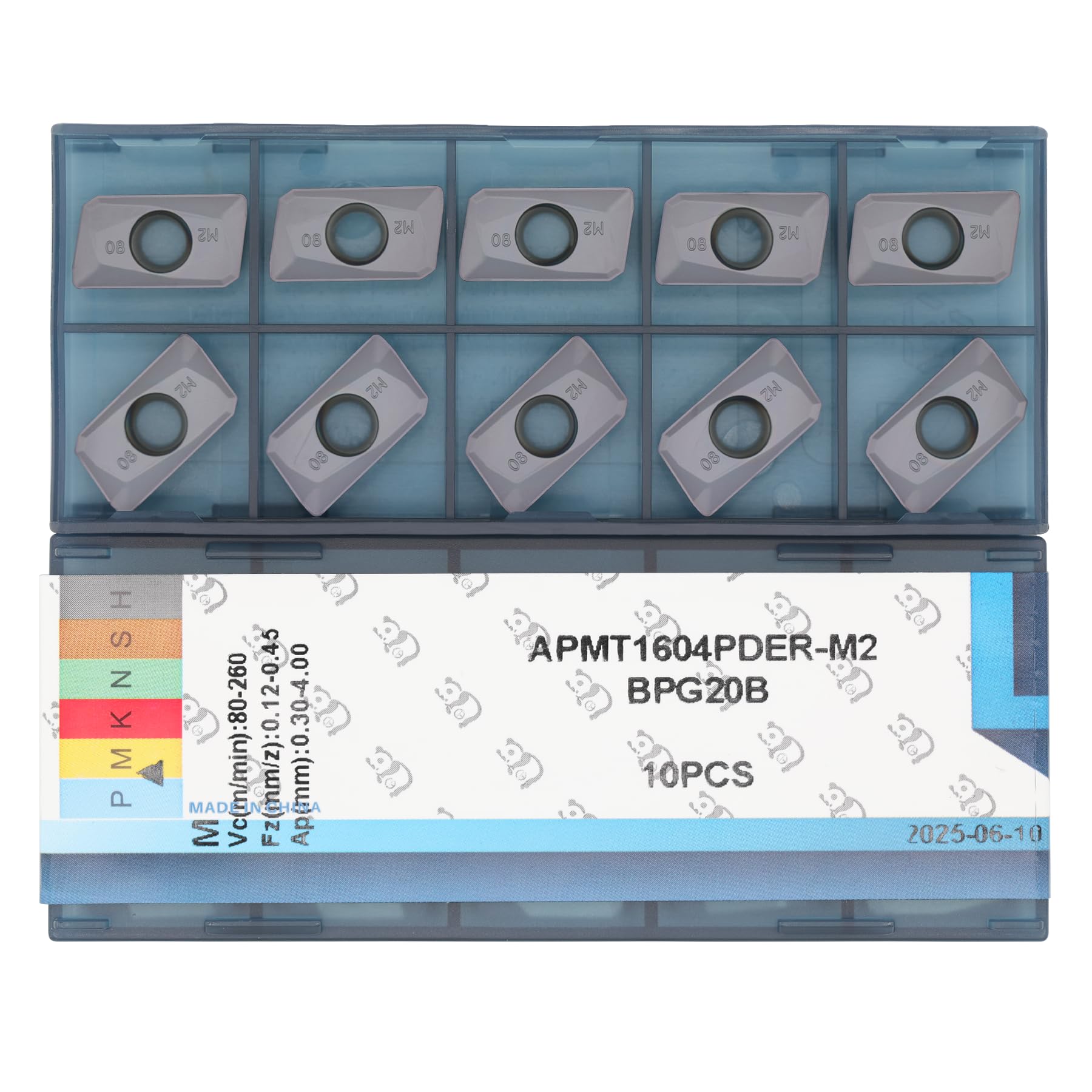 CDBP CNC Carbide Milling Inserts APMT1604PDER-M2 for Lathe Turning Tools, Apmt Indexable Inserts,10 PCS