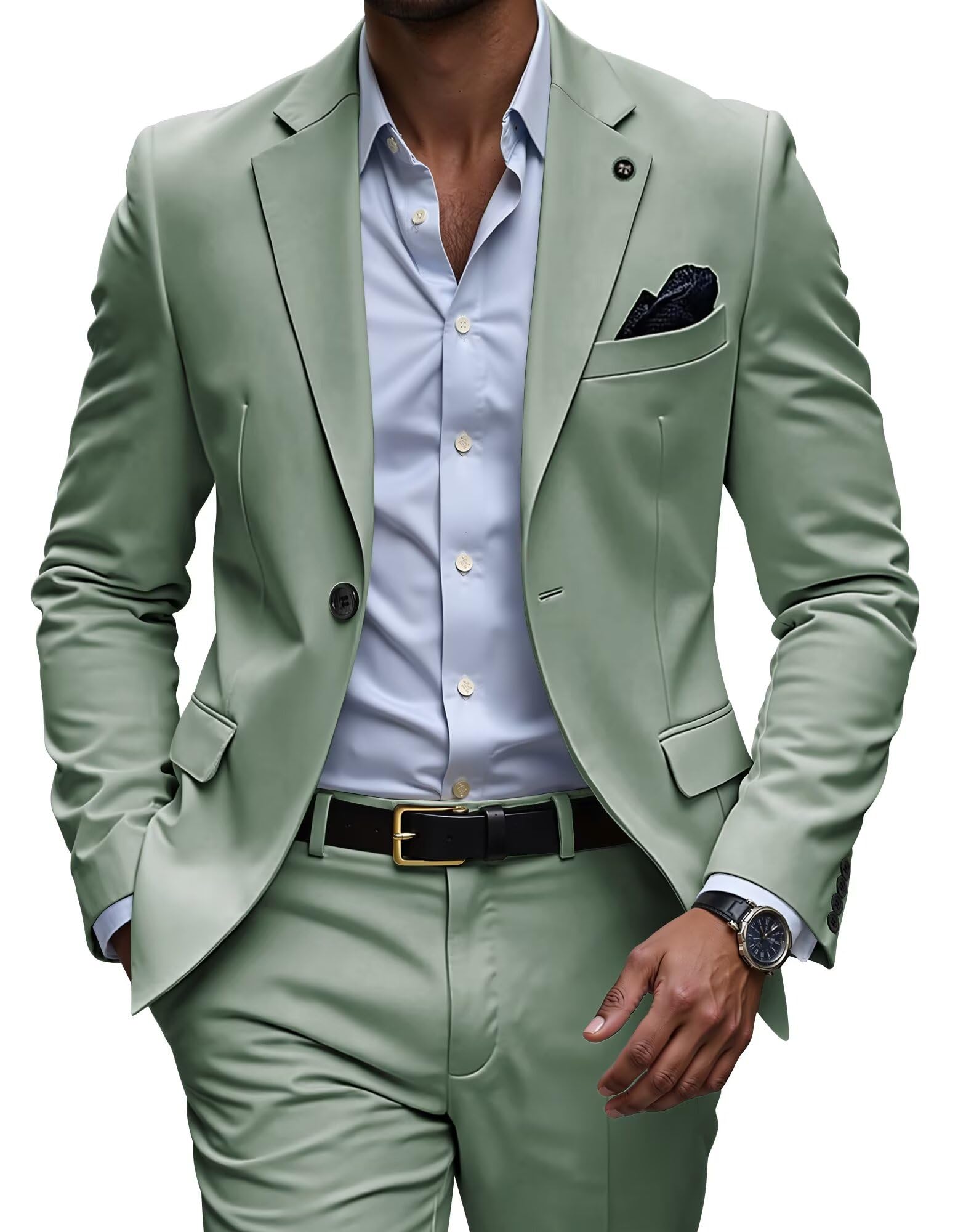 Photo 1 of ***************MISSING THE JACKET***************
SPTALLFITJSV Mens 2 Piece Suit Slim Fit Cocktail Suits for Men Sage Green Men Wedding Tuxedo Blazer Jacket and Pants Costume X-Large