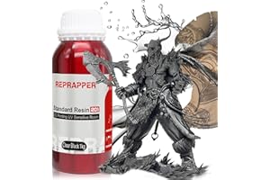 RepRapper Translucent Black 3D Printer Resin, 405nm Fast UV-Curing 1kg Transparent Black Standard Resin, 3D Printing Resin Photopolymer Sensitive Resin for LCD Printer, Clear Black 000g