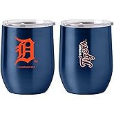 Logo Brands MLB 16oz Gameday Curved Beverage Stainless Steel Travel Tumbler (Detroit Tigers)