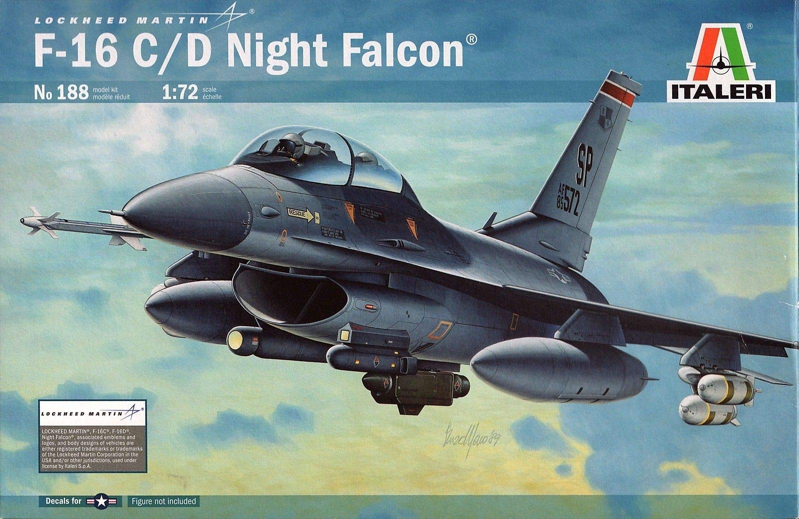 Italeri 510000188, 1:72 F-16, C/D Night Falcon