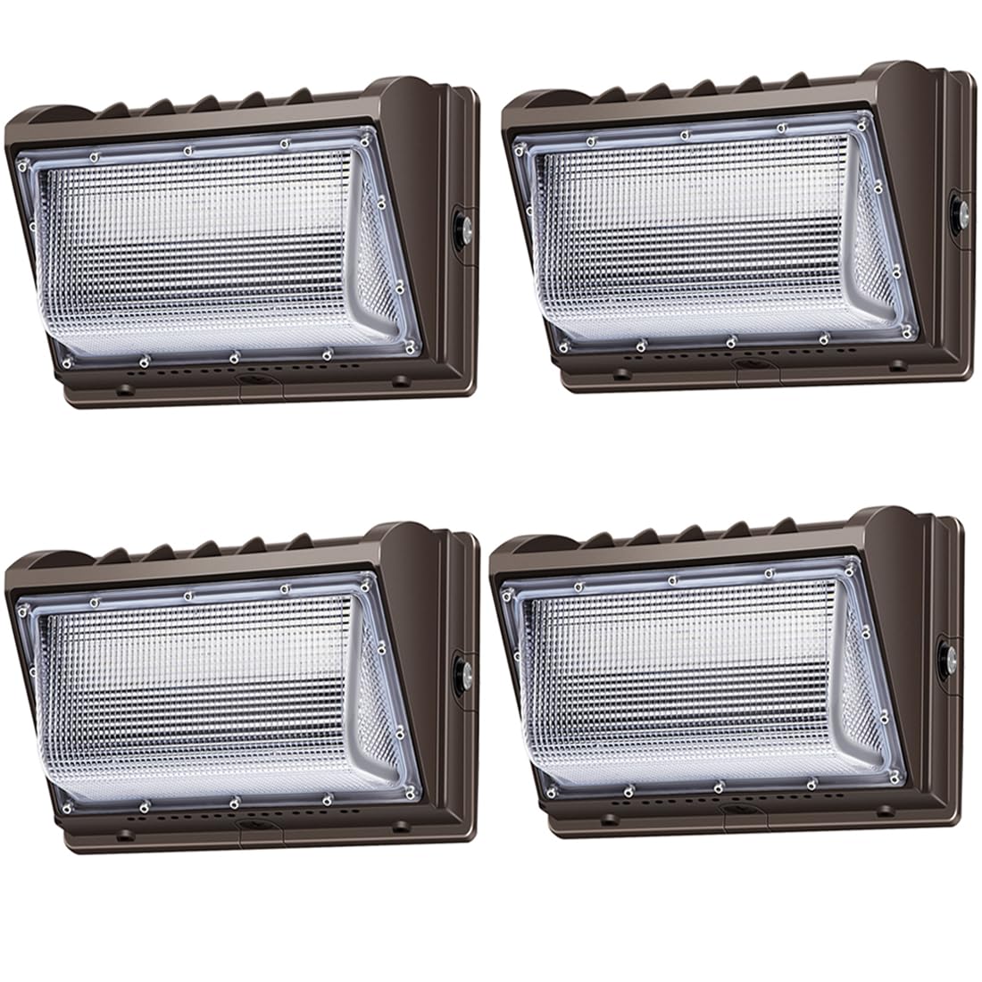 Photo 1 of LEDMO 150W Wall Pack Lights Outdoor LED Security Light with Photocell 5000K 4 Pack Dusk to Dawn IP65 Commercial Exterior Lighting Fixture 21000lm 100-277V Equivalent,Wall Mount for Backyard,Parking
