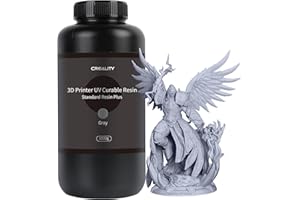 3D Printer Resin 1kg, Upgraded Standard Photopolymer Resin 405nm UV-Curing Resin 3D Printer Liquid for ANYCUBIC, ELEGOO, Creality LCD/MSLA/DLP 3D Printing, Low Shrinkage, High Precision, Grey