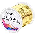anezus 20 Gauge Jewelry Wire, 28 Yards Craft Wire Tarnish Resistant Copper Beading Wire for Jewelry Making Supplies and Crafting(Gold)